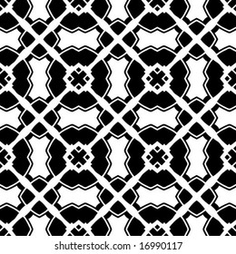 Abstract seamless black and white pattern - vector illustration