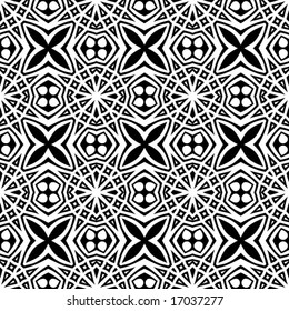 Abstract seamless black and white pattern - vector illustration