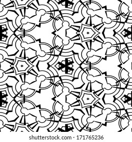 Abstract seamless black and white pattern - vector illustration 