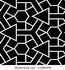 Resumen de un patrón blanco y negro sin fisuras - ilustración vectorial 