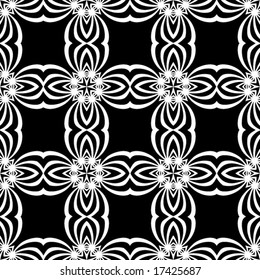 Abstract seamless black and white pattern - graphic illustration
