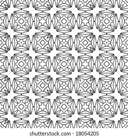 Abstraktes, nahtloses Schwarz-Weiß-Muster - Vektorgrafik