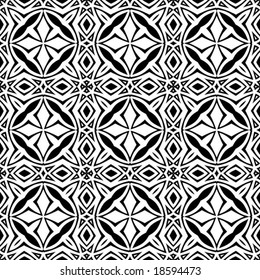 Abstract seamless black and white pattern - vector illustration