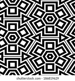 Abstract seamless black and white pattern - vector illustration 