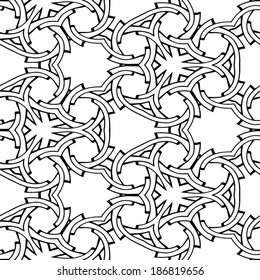 Abstract seamless black and white pattern - vector illustration 