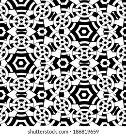 Abstract seamless black and white pattern - vector illustration 