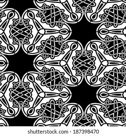 Abstract seamless black and white pattern - vector illustration 