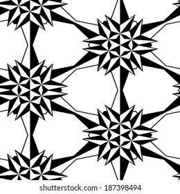 Abstract seamless black and white pattern - vector illustration 