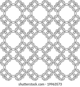 Abstract seamless black and white pattern - vector illustration