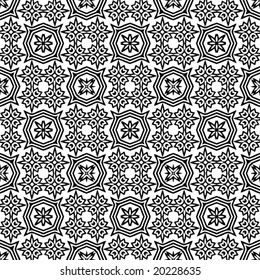 Abstract seamless black and white pattern - vector illustration