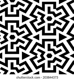 Abstract seamless black and white pattern - vector illustration