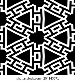 Abstract seamless black and white pattern - vector illustration 