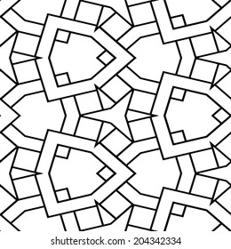 Abstract seamless black and white pattern - vector illustration 