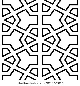 Abstract seamless black and white pattern - vector illustration 