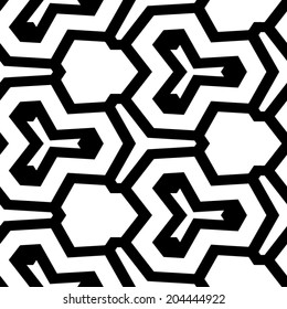 Abstract seamless black and white pattern - vector illustration 