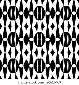 Abstract seamless black and white pattern - vector illustration