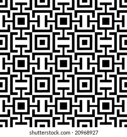 Abstract seamless black and white pattern - vector illustration