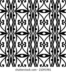 Abstract seamless black and white pattern - vector illustration