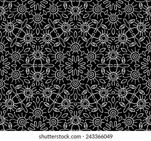Abstract seamless black and white pattern for your design