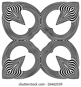 Abstract seamless black and white pattern - vector illustration