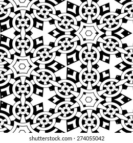 Abstract seamless black and white pattern - vector illustration 