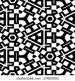 Abstract seamless black and white pattern - vector illustration 