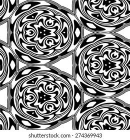 Abstract seamless black and white pattern - vector illustration 