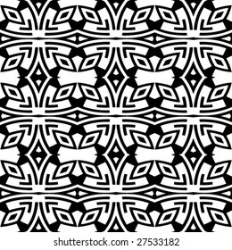 Abstract seamless black and white pattern - vector illustration