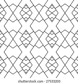 Abstract seamless black and white pattern - vector illustration