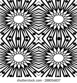 Abstract seamless black and white pattern - vector illustration 