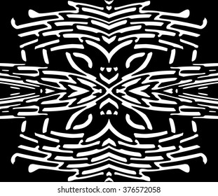 Abstract seamless black and white pattern. Monochromatic background