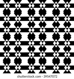 Abstract seamless black and white pattern - vector illustration