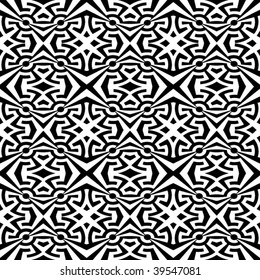 Abstract seamless black and white pattern - vector illustration