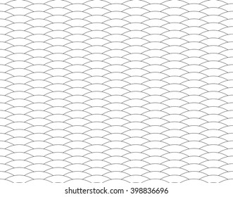 Abstract seamless black and white pattern of the arcs with thin lines. Vector eps 10.