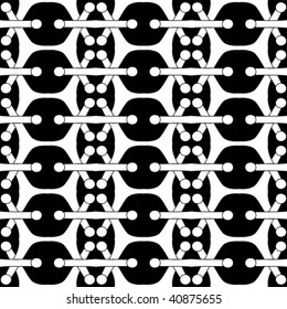 Abstract seamless black and white pattern - graphic illustration