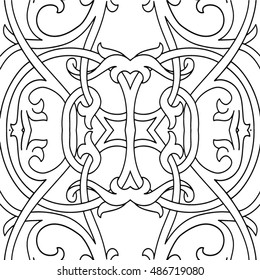 Abstract seamless black and white pattern - vector illustration 