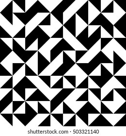 abstract seamless black and white pattern with triangles