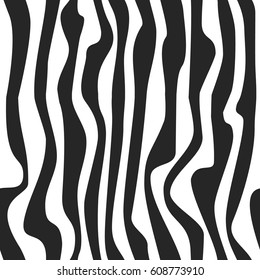 Abstract seamless black and white pattern background. Zebra skin texture.