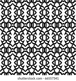Abstract seamless black and white pattern - vector illustration