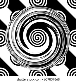 black and white spiral design