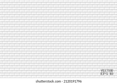 Abstract Seamless Black and White Structural Brick Wall. Panoramic Geometric Pattern. Solid Stone Surface. Vector. 3D Illustration