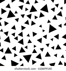 Abstract seamless black and white triangles pattern.
