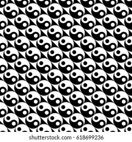 Abstract seamless black and white yin and yang pattern.