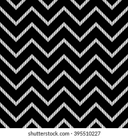 Abstract Seamless black and white zigzag pattern of the stripes. Vector illustration