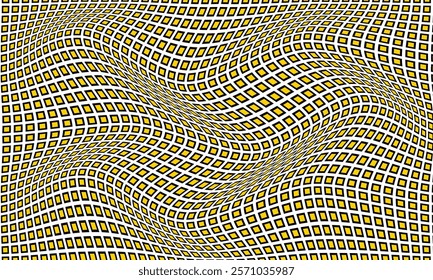 abstract seamless black yellow rectangle shape grid wave pattern suitable for background.