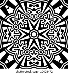 Abstract seamless black-and-white pattern - vector illustration