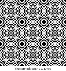 Abstract seamless black-and-white pattern - vector illustration