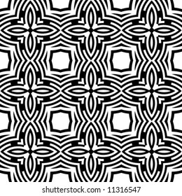 Abstract seamless black-and-white pattern - vector illustration