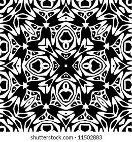 Abstract seamless black-and-white pattern - vector illustration