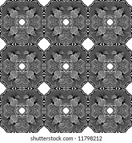 Abstract seamless black-and-white pattern - vector illustration